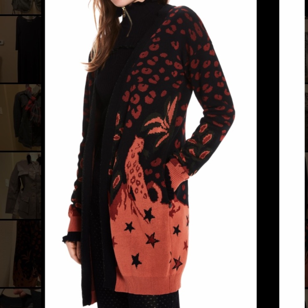 Scotch & soda leopard cardigan large black duster